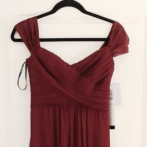 Stunning Levkoff 59" long/Size 0/ Wine colored cocktail dress